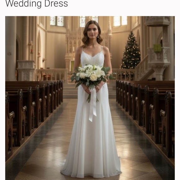 Elegant White Sleeveless Summer Wedding Dress - Picture 4 of 14